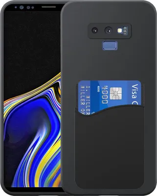 Obrázek produktu pro Vhodné pro Samsung Galaxy Note 9 Pouzdro na telefon se silikonovým držákem karet - Flexibilní zadní kryt Pouzdro ze silikonového TPU se silikonovou přihrádkou na karty - černé - Smartphonica