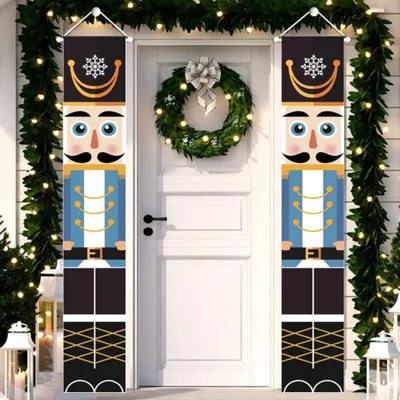Weihnachtsbanner, 36 x 6 x 3 cm, für Tür, Garten, Wand