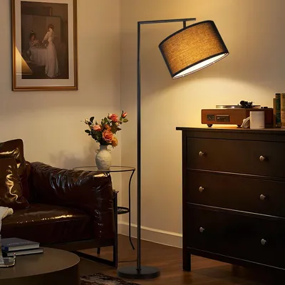Image de Lampe sur pied E27 avec un design moderne en tissu