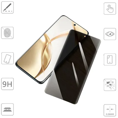 Immagine prodotto di Per Honor 200 4D Privacy Display Full LCD Curvo H9 Temperato Vetro Pellicola Armatura Protezione Accessori