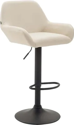 Immagine prodotto di Sgabello da bar in Pelle finta - sgabello - sedile girevole a 360°, regolabile in altezza | colore: crema | colore base: nero