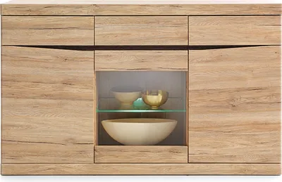 Produktbild von Sideboard mit Beleuchtung SANFORD-129 in Eiche hell Nb., B/H/T: ca. 150/92,5/40 cm