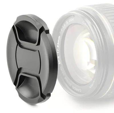 Immagine prodotto di Tappo Obiettivo (frontale) compatibile con Ø 55mm - Canon, Nikon, Fujifilm, Olympus, Sony, Panasonic, Pentax, Snap-On: Pinch centrale Coperchio Copertura Cover Cap
