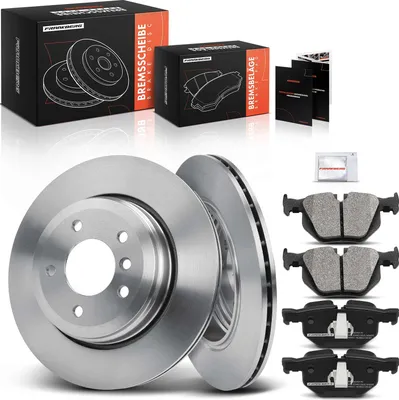 Produktbild von Frankberg 2x Bremsscheiben 4x Bremsbeläge Hinterachse für BMW 5er E60 E61 6er E63 E64