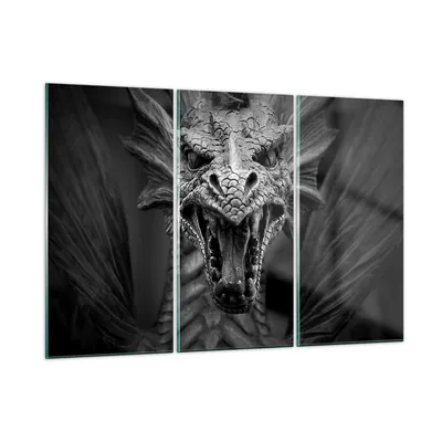 Produktbild von Bilder auf glas - Drache Kreatur Waage - 165x110cm - Glasbilder - Wandbilder - Kunstdruck - zum Aufhängen bereit - Wanddekoration aus Glas - Glas Bilder - Wandbild auf Glas - 3 Teile - GCE165x110-0245