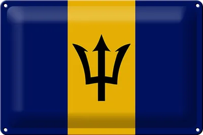 Produktbild von Blechschild Flagge Barbados 30x20cm Flag of Barbados