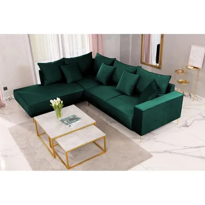 Obrázek produktu pro FurMeb24 ECKSOFA TIVOLI s funkcí spaní a lůžkem 270 x 220 cm ZELENÁ - levá strana