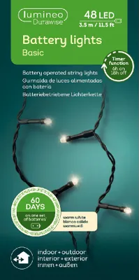 Produktbild von Lumineo Batterie LED Lichterkette Durawise 350 cm 48 Lichter warmweiß