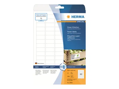 Obrázok produktu pre HERMA 10901, Biela, Samolepiaci štítok, A4, Papája, Laserový, Permanentný