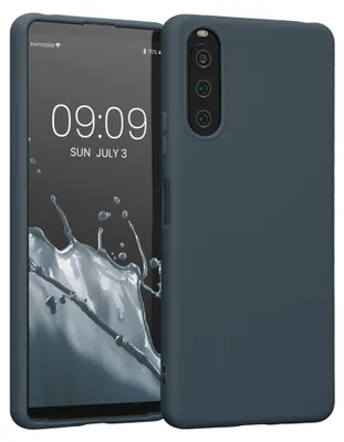 Produktbild von kwmobile Handyhülle für Sony Xperia 10 IV Hülle - TPU Case - Kabelloses Laden - Schutzhülle Cover in Dunkler Schiefer