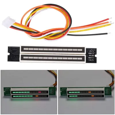 12-Stufen Stereo-Pegelanzeige mit AGC-Modus, einstellbare Lichtgeschwindigkeit