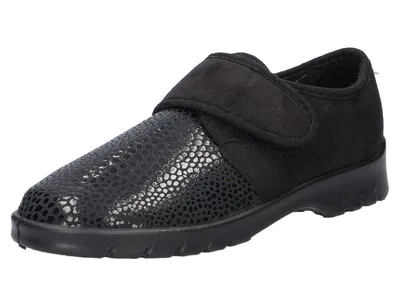 Immagine prodotto di Pantofole Florett da donna con velcro 31311-60 nero, misura 37 - 42, materiale elastico, plantare estraibile