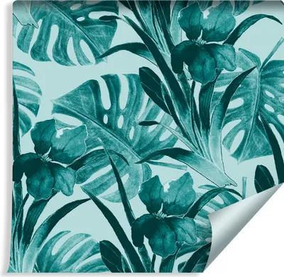 Image de 10m VLIES TAPETS Rouleau Vert Aquarelle Feuilles exotiques NATURE XXL