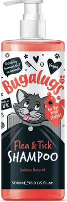 Produktbild von Bugalugs Katzenshampoo gegen Flöhe Zecken 500ml Pumpdosierer