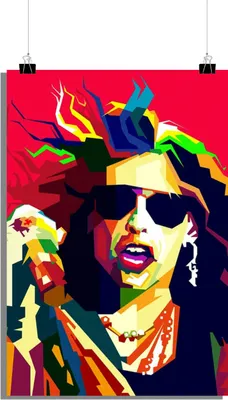 Produktbild von Musik Poster - Steve Tyler Poster - Aerosmith Poster - Abstrakt Poster - 51x71cm - Perfekt zum Einrahmen
