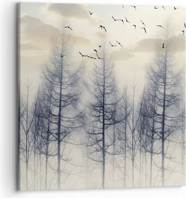 Produktbild von Bild auf Leinwand - Leinwandbild - Einteilig - Bäume Vögel Himmel - 70x70cm - Wand Bild - Wanddeko - Wandbilder - Leinwanddruck - Bilder - Wanddekoration - Leinwand bilder - Wandbild - AC70x70-4546