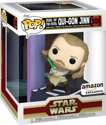 Produktbild von Funko Pop! Star Wars Episode I: Die dunkle Bedrohung – Qui-Gon Jinn „Duel of the Fates“ Deluxe Exclusive