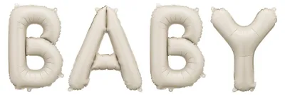 Immagine prodotto di Palloncino in foil con scritta "BABY" 140x43cm | Beige opaco