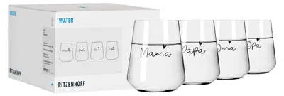 Produktbild von Ritzenhoff Sprüche Wasserglas 510 ml 4er-Set Oma Schwarz Kristallglas