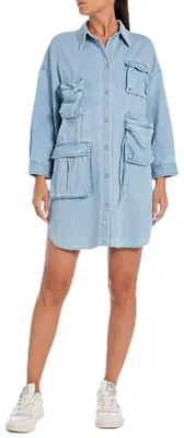 Produktbild von Replay Damen Jeanskleid Langarm aus Baumwolle, Blau (Light Blue 010), S