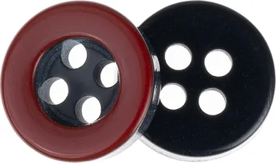 Obrázek produktu pro Knoflík - sada 6 ks - průměr 10 mm - Černá,Červená