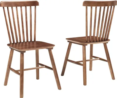 Produktbild von Esszimmerstuhl ‘Karmoy' 2er Set Küchenstühle 89 x 46 x 52 cm Holz Walnussoptik