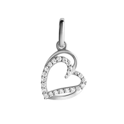 Produktbild von V Anhänger 925/- Sterling Silber 2,1cm weiß Zirkonia weiß 371240643R