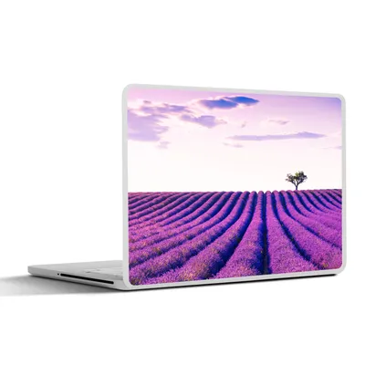 Produktbild von MuchoWow® Laptop Aufkleber Sticker Cover Lavendel - Bäume - Lila - Blumen 32.5x23.5 cm - Sticker für Laptop - Selbstklebend