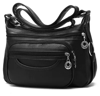 Immagine prodotto di Solidchoice - Borsa a tracolla da donna in morbida ecopelle, con numerosi scomparti