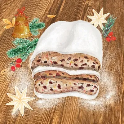 Produktbild von Servietten 33x33cm Christstollen