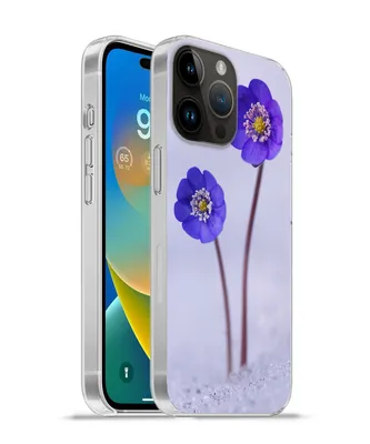 Produktbild von MuchoWow® Handyhülle Schutzhülle Hülle für Apple iPhone 14 Pro - Softcase Blumen - Schnee - Lila Silikon Softcase Handy Hülle - Umschlag