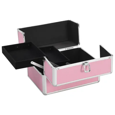 Image de vidaXL Cosmetic case 22x30x21 cm rose aluminium