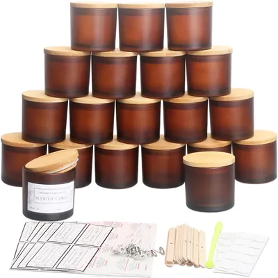 Produktbild von Set mit 20 Glas-Kerzenbehältern mit Buntfilz