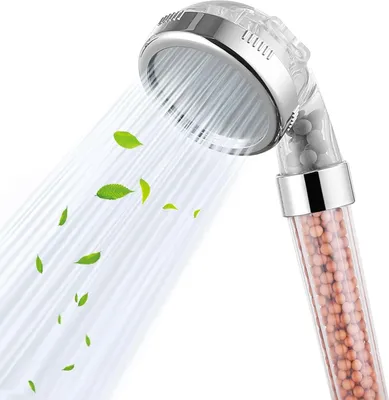 Produktbild von Gefilterte Handbrause für Hochdruck mit 3 Sprüh-Einstellungen - Duschkopf-Filter für hartes Wasser - Pflege für trockene Haut und Haare