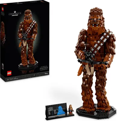 Produktbild von LEGO 75371 Star Wars Chewbacca, Wookie-Figur zum Sammeln, Bogenspanner, Minifigur und Infotafel, Die Rückkehr der Jedi-Ritter, Modell-Bausatz für Erwachsene, kreatives Geschenk für Männer und Frauen