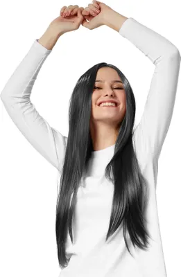 Produktbild von Perücke Lange Haare glatt - schwarz