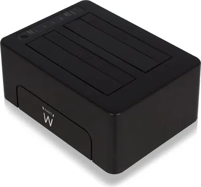 Produktbild von Dual-Dockstation Ewent AAACET0186 Dual 2.5"-3.5" USB 3.1 ABS Schwarz