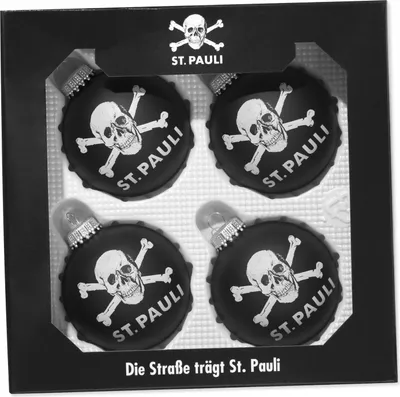 Produktbild von FC St. Pauli - Christbaumkugeln Totenkopf - schwarz