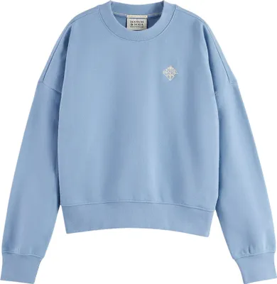 Obrázek produktu pro Mikina Scotch & Soda s vyšívaným logem, volný střih, barva Faded Denim, velikost V441