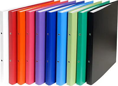 Produktbild von Exacompta Ringbuch DIN A4 2 Ringe 15mm sortierte Farben PP kaschiert