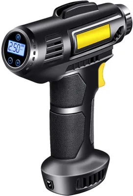 Image de Pompe à vélo électrique - Pompe à vélo avec LED et adaptateur universel - 4000 mAh, 12 V - Rechargeable - 150 PSI - Portable