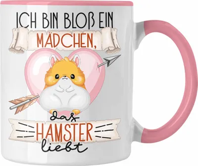 Produktbild von Trendation - Hamster Tasse Geschenk Frauen Ich Bin Bloß Ein Mädchen Das Hamster Liebt Hamster-Liebhaberin Geschenk Spruch Geburtstag (Rosa)