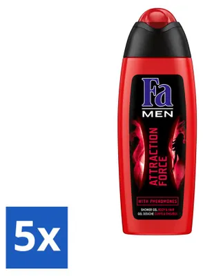 Produktbild von 5 x Fa Attraction Force Duschgel - Bergamotte & Limette - 250 ml - Vorteilspackung - 5 Stücke