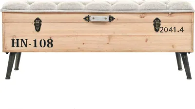 Obrázek produktu pro vidaXL Lavice s úložným prostorem 110 cm z masivního jedlového dřeva