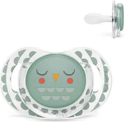 Image de Suavinex, Sucette pour bébés de +18 mois, Sucette avec tétine physiologique en silicone SX Pro, tétine plate et flexible, Bonhomia, Vert Vert +18 mois