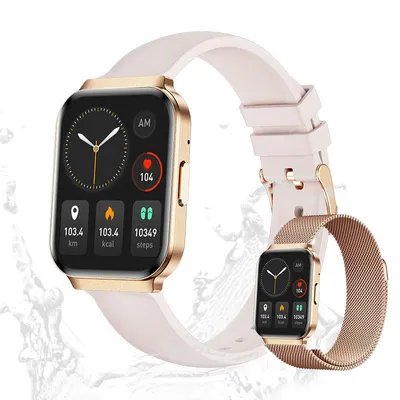 Fur Damen's Telefonfunktion IP68 Wasserdicht Fitness-Tracker Luxus Fitnessuhr mit Herzfrequenz, Musiksteuerung & Zykluserinnerung