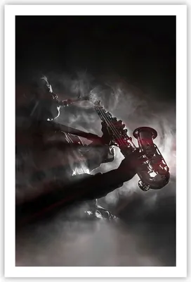 Produktbild von Poster - Poster ohne Rahmen - Musiker Saxophonist Schwarz - 61x91,5 cm - Wand Bild - Wanddeko - Wandbilder - Kunstposter - Wandposter - Bilder - Kunstdruck - Wanddekoration - Wandbild P2XPA61x91-4276