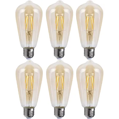 Produktbild von 6 x LED Filament Edison ST64 Leuchtmittel 4W E27 Gold extra warmweiß 2500K