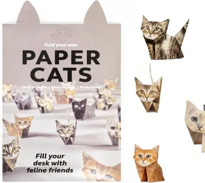 Origami-Set 50 Blätter 3D-Katzenmodelle DIY-Deko
