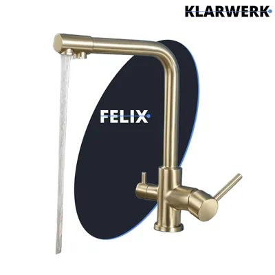 Produktbild von FELIX | 3 Wege Premium Weiß matt Trinkwasser Armatur | Edelstahl Osmose Wasserhahn Küche |Mischbatterie - 360 Grad | Filter 3 Anschlüsse Gastro